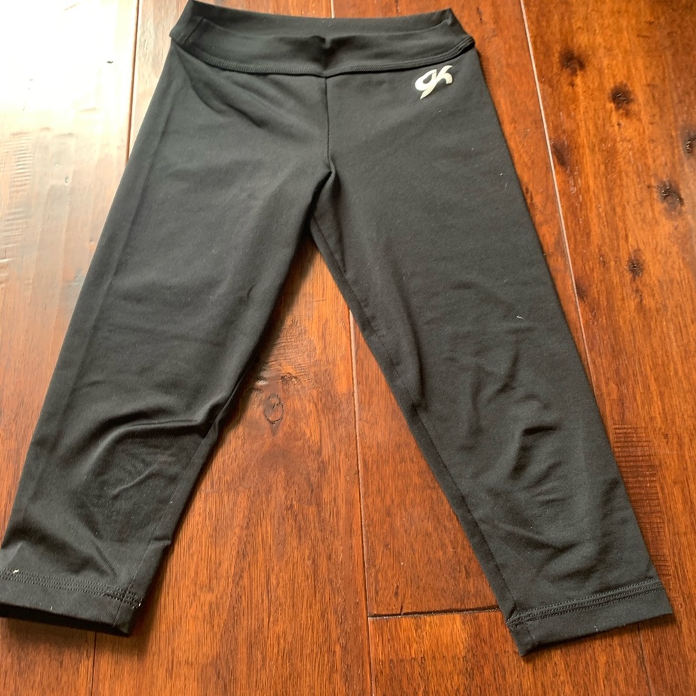 black gk gymnastics leggings